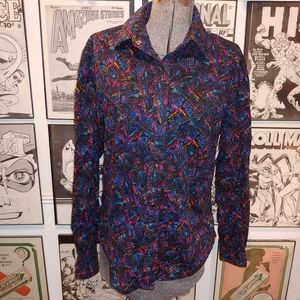 Vintage 90s Western Style Button Down Shirt